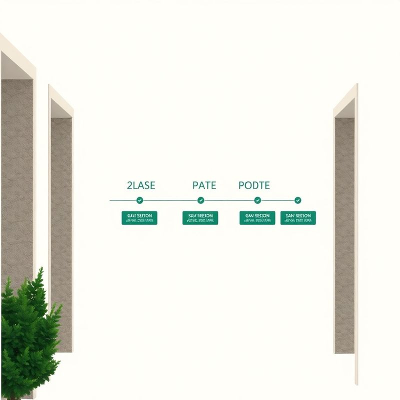 Phased project roadmap illustration with forest-green milestone markers